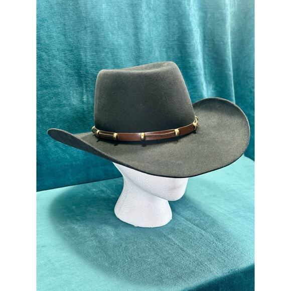 EUC Akubra The Boss Western Cowboy Hat Imperial Quality Pure Fur Felt 56 Outback - Picture 4 of 16